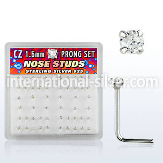 nszbc l shape nose studs silver 925 nose