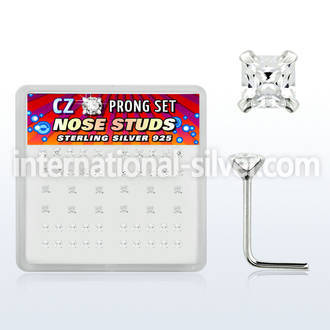 nszbqc l shape nose studs silver 925 nose