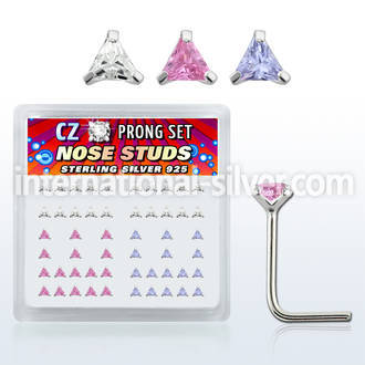 nszbtm l shape nose studs silver 925 nose