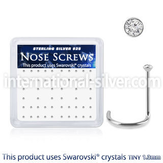 nw6cxsw silver nose screws swarovski gem