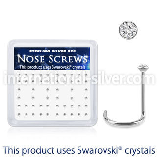 nw9cxsw silver nose screws swarovski gem