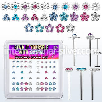 nybxm7m 925 silver bend it yourself nose studs nose piercing