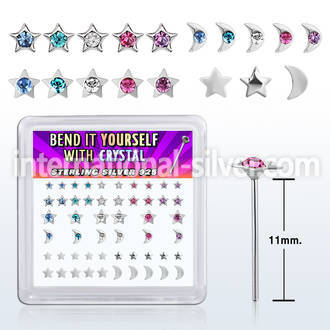nybxm8m 925 silver bend it yourself nose studs nose piercing