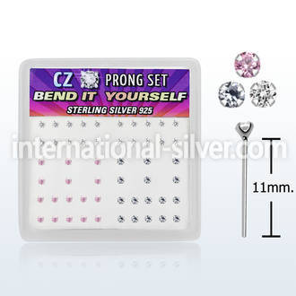 nyczbxm bend it to fit nose studs silver 925 nose