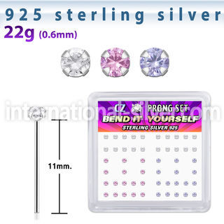 nyczbxm bend it to fit nose studs silver 925 nose