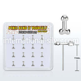 nypen16 925 silver bend it yourself nose studs nose piercing