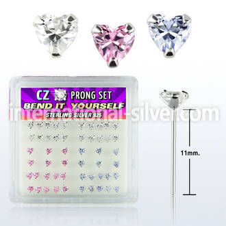 nyzbhm bend it to fit nose studs silver 925 nose