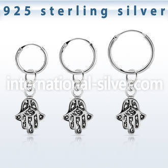 phod40 925 silver ear ring ear stud piercing