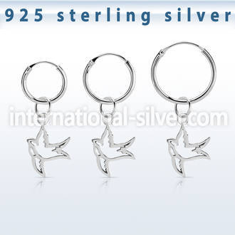 phod42 925 silver ear ring ear stud piercing