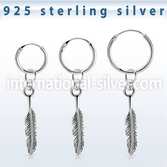 phod47 925 silver ear ring ear stud piercing