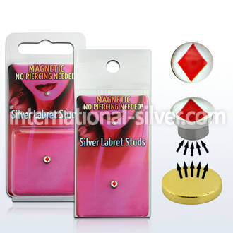 pkml11 fake illusion body jewelry silver 925 belly button