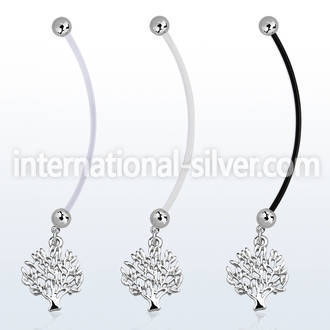 pnd697 pregnancy belly ring w dangling tree of life 