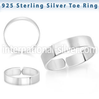 pt510 silver adjustable toe ring smooth