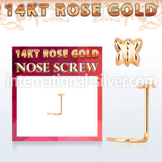 rsbt l shape nose studs gold nose