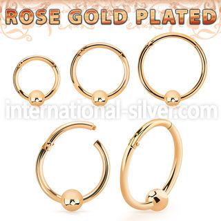 rssegh18b3 rose gold plating silver hinged segment hoop 18g