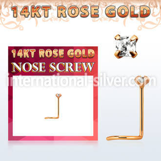 rszqc1 l shape nose studs gold nose