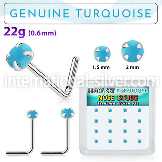 s16pge7 l shape nose studs silver 925 nose