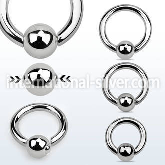 sbcr8 hoops captive rings surgical steel 316l ear lobe