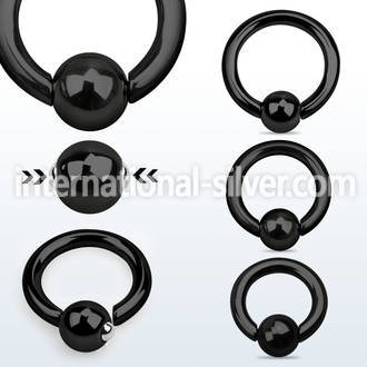 sbcrt8 hoops captive rings anodized surgical steel 316l ear lobe