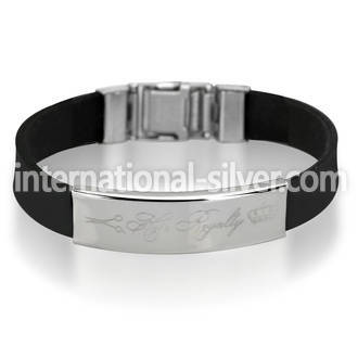 sbl29 leather band bracelet with hair royality inscription