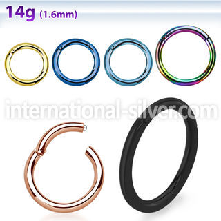 seght14 seamless segment rings anodized surgical steel 316l ear lobe
