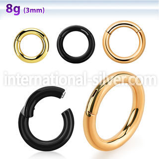 seght8 anodized surgical steel seamless and segment rings ear othersear lobe nipple septum piercing