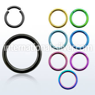 segt14 seamless segment rings anodized surgical steel 316l ear lobe