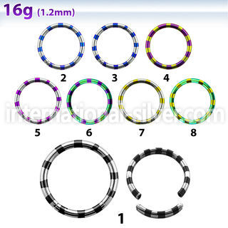 semt16 seamless segment rings anodized surgical steel 316l ear lobe