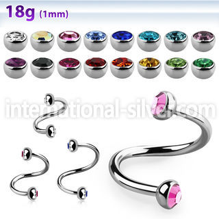 sp18hjb3 surgical steel spirals and twisters eyebrow helix tragus piercing