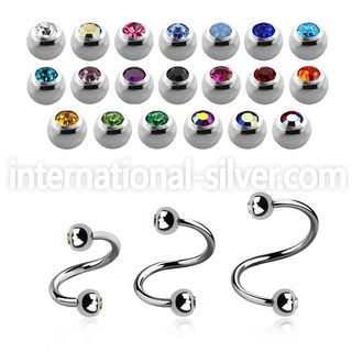 sp18jb3 surgical steel spirals and twisters eyebrow helix tragus piercing