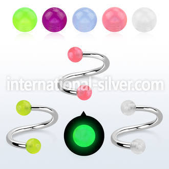 spbgl spirals twisters surgical steel 316l with acrylic parts eyebrow