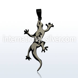 spdk9 black plated stainless steel lizard design pendant