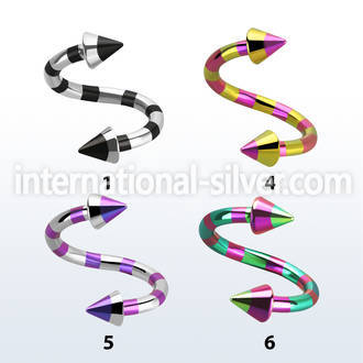 spemtn spirals twisters anodized surgical steel 316l eyebrow