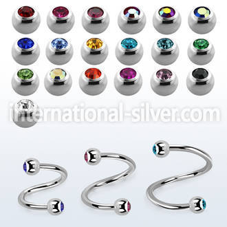 spjb25xs surgical steel spirals and twisters eyebrow helix tragus piercing