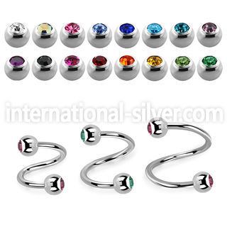 spjb3xs surgical steel spirals and twisters eyebrow helix tragus piercing