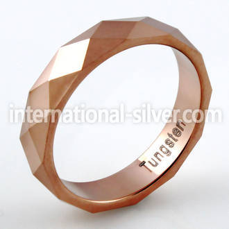 sru33 pinkish gold anodized diamond cut tungsten ring