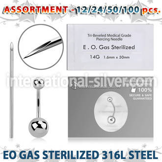 sset04 professional piercing kit steel belly bananas needles