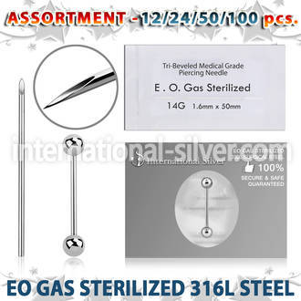 sset06 professional piercing kit steel tongue barbell needles