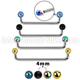 suditb4 straight barbells anodized surgical steel 316l surface piercings