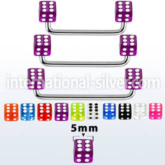 sudvd5 surface piercing surgical steel 316l with acrylic parts surface piercings