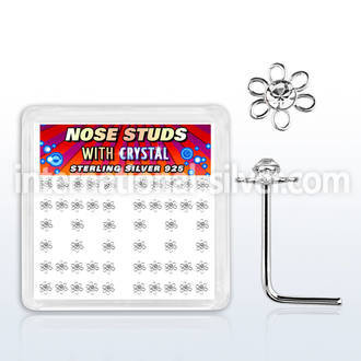 sxfl2c l shape nose studs silver 925 nose