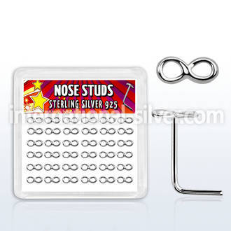 sxvfn36 l shape nose studs silver 925 nose