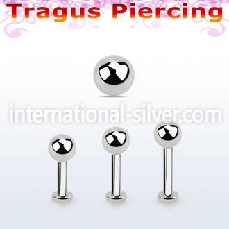 tlbb4s 316l steel tragus labret 16g w a 4mm ball 