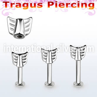 tlbeaw 316l steel tragus labret 16g w an arrow top 