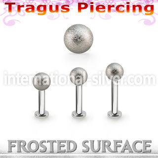 tlbfo4s 316l steel tragus labret 16g w a 4mm frosted steel ball 