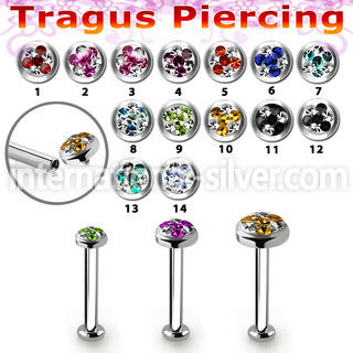 tlbifrd steel internal tragus labret multi crystal top tristar