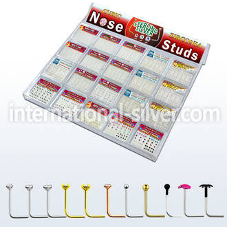 trans2 l shape nose studs silver 925 nose