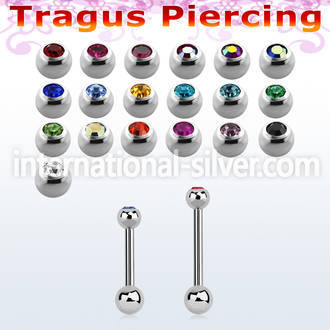 trg44 surgical steel barbells tragus piercing