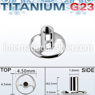 tsa6 titanium g23 dermal anchor base circular shape w 2 holes