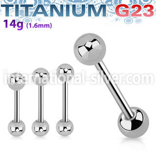 ubbbs straight barbells titanium g23 implant grade tongue